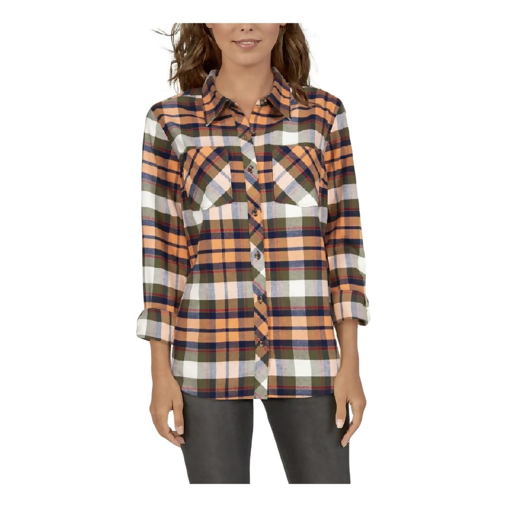 Natural Reflections Long-Sleeve Brushed Flannel Shirt NWOT